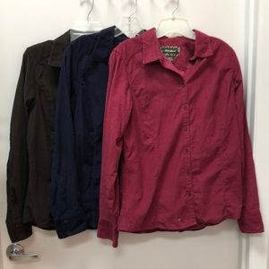 Eddie Bauer Cotton Button Down Shirts Women’s Tall M Lot of 3 Tops